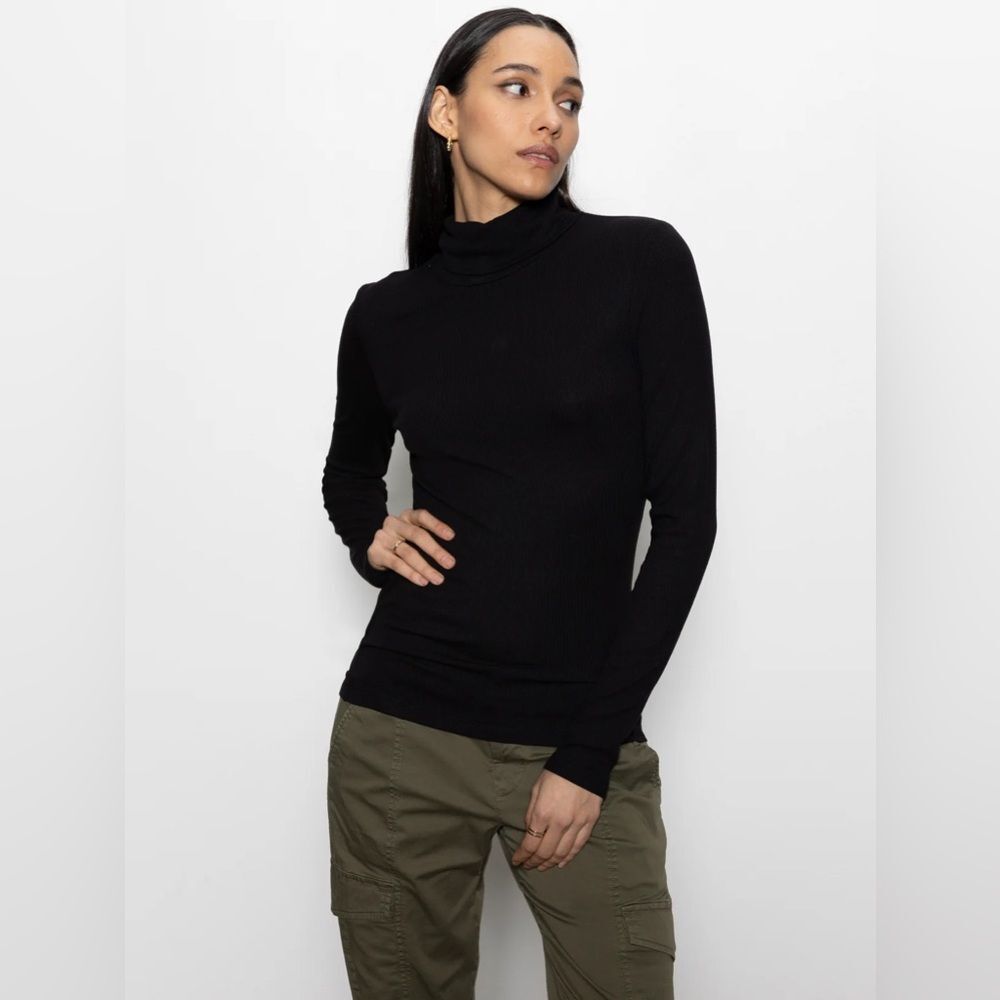 Anthropologie Sanctuary Black Essential Turtleneck Sweater Size XS